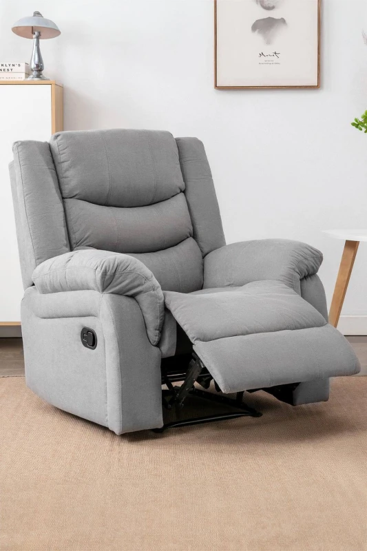 Image of More4Homes Seattle Manual Fabric Recliner Lounge Chair Grey