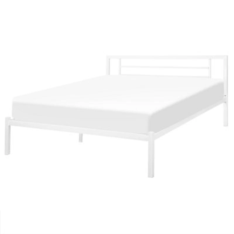 Image of Beliani Bed Metal Cusset 160 X 200 Cm (Eu King Size) White