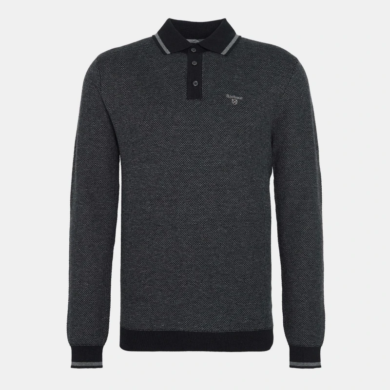 Image of Barbour Hilden Knitted Polo Shirt - Grey Grey M