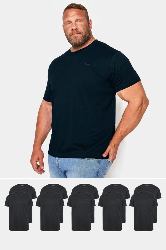 Image of BadRhino BadRhino Men 10 Pack Core T-Shirts in Black Size: 3X-Large Black XXXL Male 5063111740666
