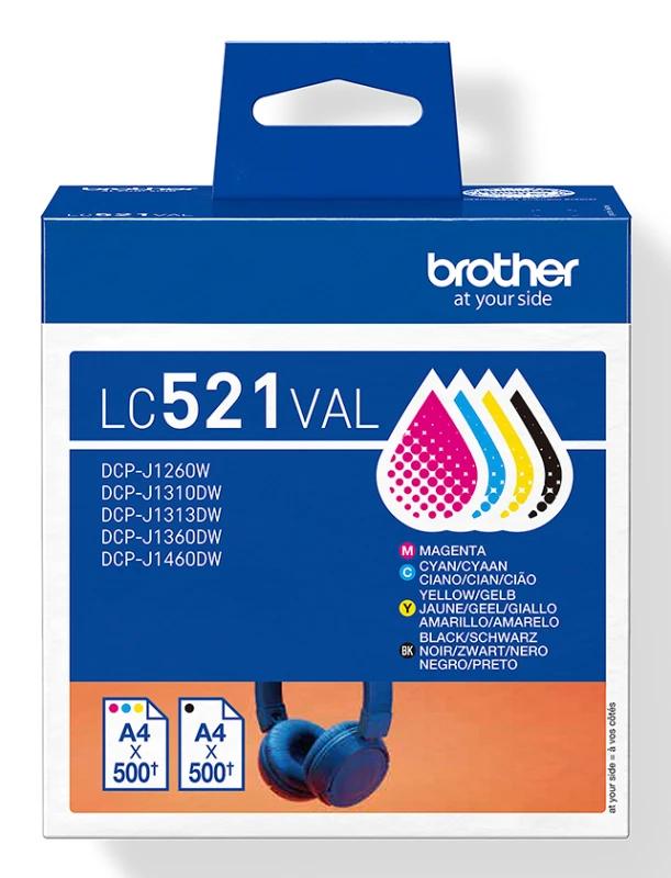 Image of Brother LC521 Multipack - Full Set of 4 Ink Cartridges (Original)