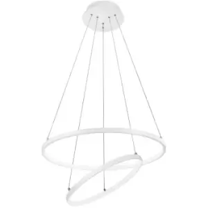 Image of Merano - Birmingham Integrated LED Pendant Ceiling Light Matt White Aluminium Adjustable LED 85W 4500Lm 3000K