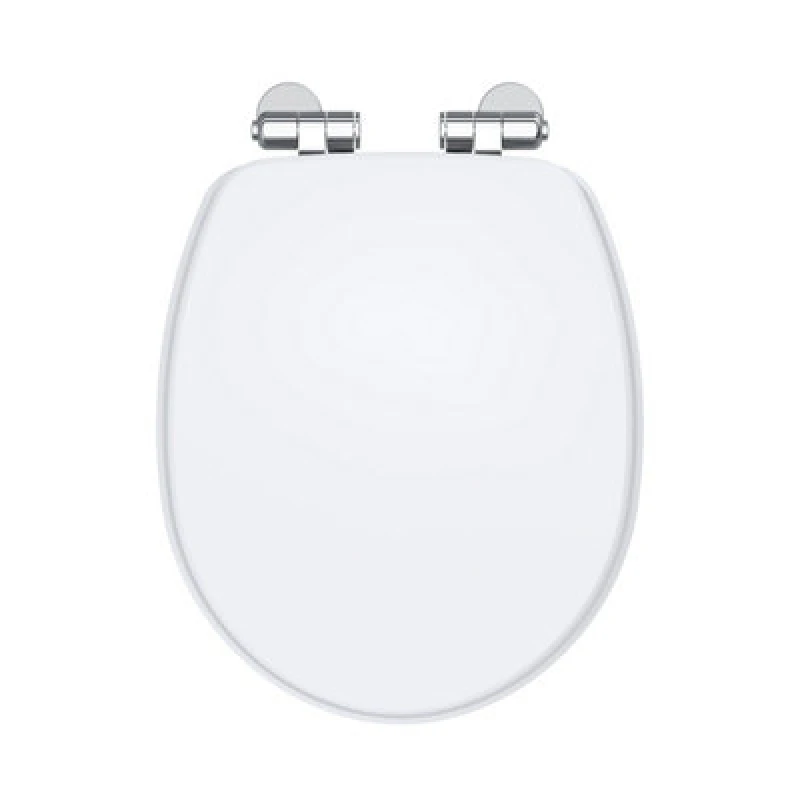 Image of Balterley Traditional Soft Close, Top Fix Wooden Toilet Seat (Suitable for Legacy Balterley Toilets) - Gloss White White unisex