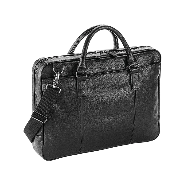 Image of Quadra Mens Nuhide Slimline Laptop Bag in Black Male One Size