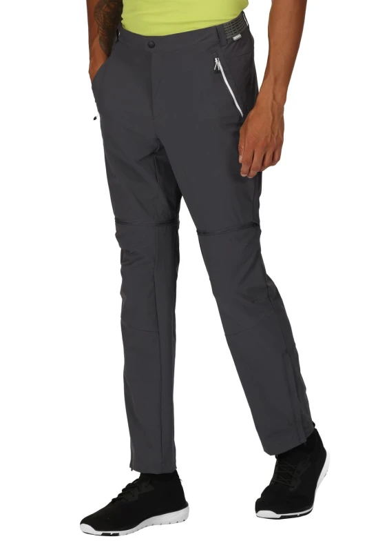Image of Regatta Regatta Men Mountain Zip Off Trousers in Grey Size: 36R Grey 36R Male 5063019165462