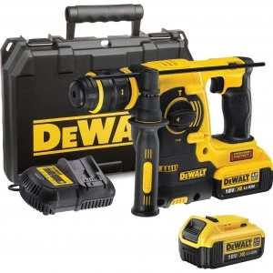 Image of DEWALT DCH254 18v XR Cordless SDS Plus Hammer Drill 2 x 4ah Li-ion Charger Case