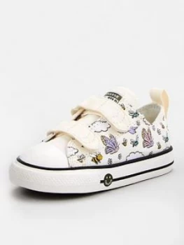 Image of Converse Chuck Taylor All Star 2V Ox 'Camp Converse' Toddler Trainer - White Multi