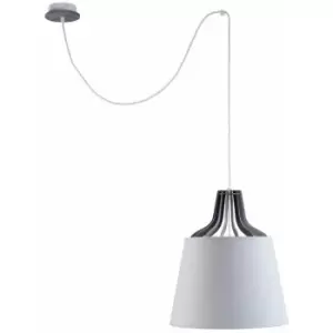 Image of Keter Lucio Dome Pendant Ceiling Light White, 38cm, 1x E27, 200cm Wire