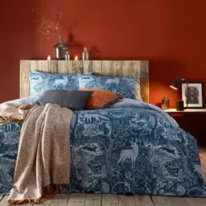 Image of Furn. Winter Woods Single Duvet Cover Set Cotton Polyester Midnight