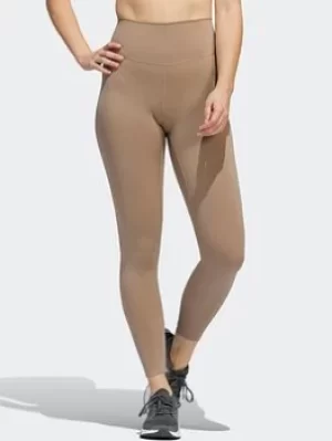 Image of adidas Yoga Luxe Studio 7/8 Tights, Brown Size M Women