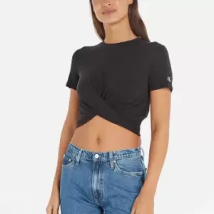 Image of Calvin Klein Jeans Model-Blend Twisted Cropped Top - S