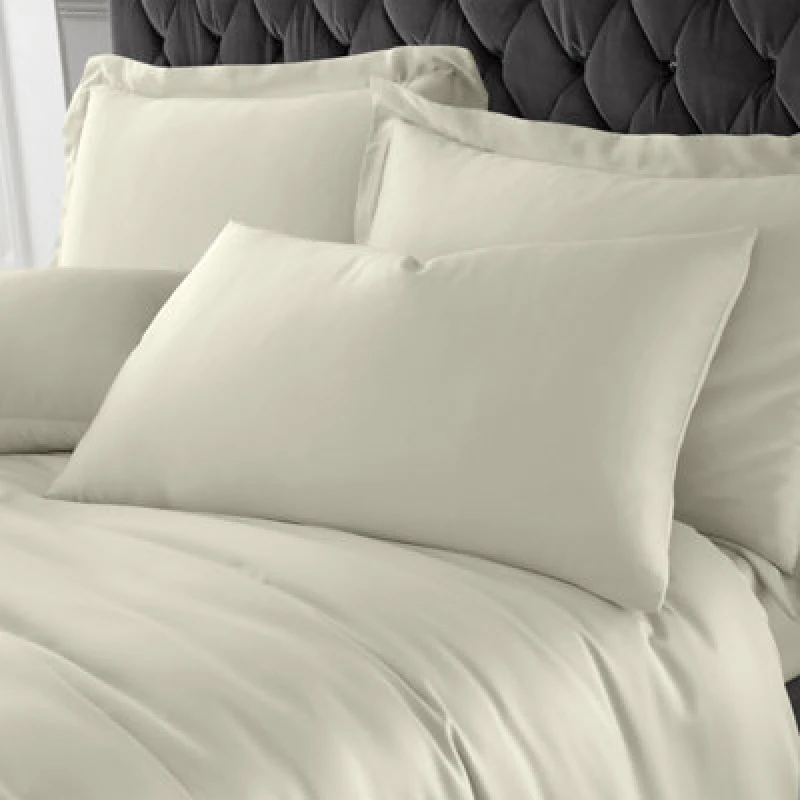 Image of Catherine Lansfield Silky Soft Satin Standard Pillowcase Pair Pillowcases Standard Gold 42864604000