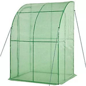 Image of Outsunny Outdoor Walk-In Tunnel Gardening Greenhouse with Zippered Doorss Strong Reinforced PE COVER 143 x 118 x 212cm Green