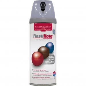 Image of Plastikote Premium Gloss Aerosol Spray Paint Aluminium 400ml