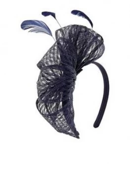 Image of Accessorize Arianna Feather Fascinator Headband - Navy