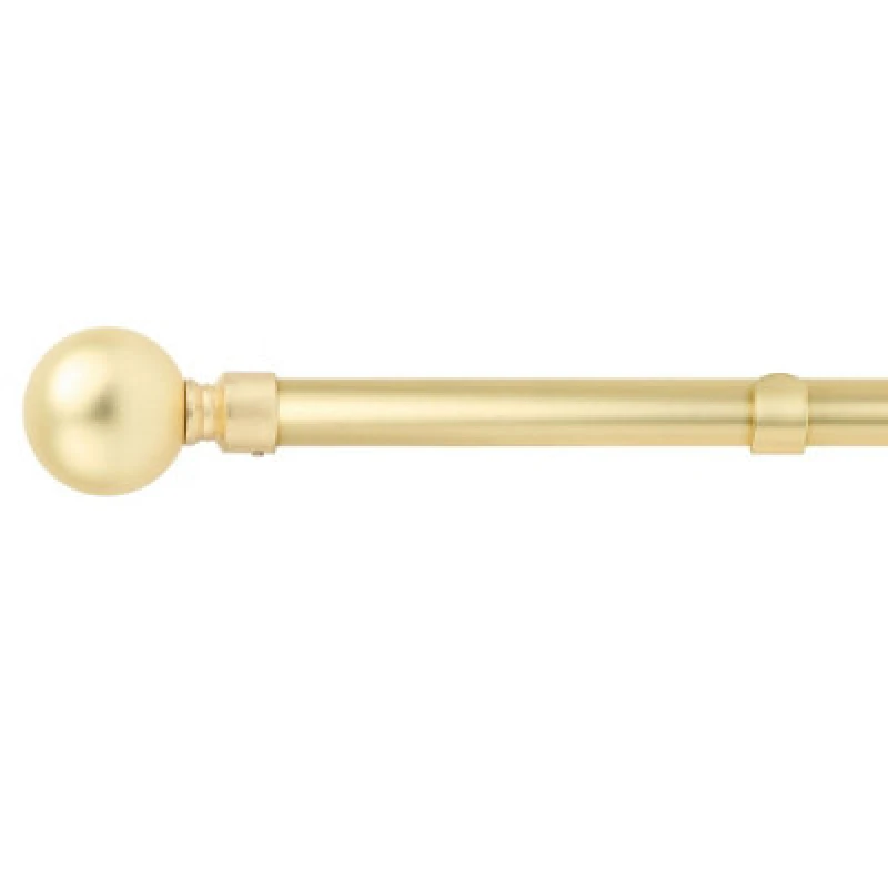 Image of Unknown 16-19mm Sphere Extendable Eyelet Metal Curtain Pole Set Gold 120-210Cm
