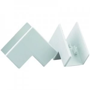 Image of Wickes Mini Trunking Inside Angle - White 16 x 16mm Pack of 2