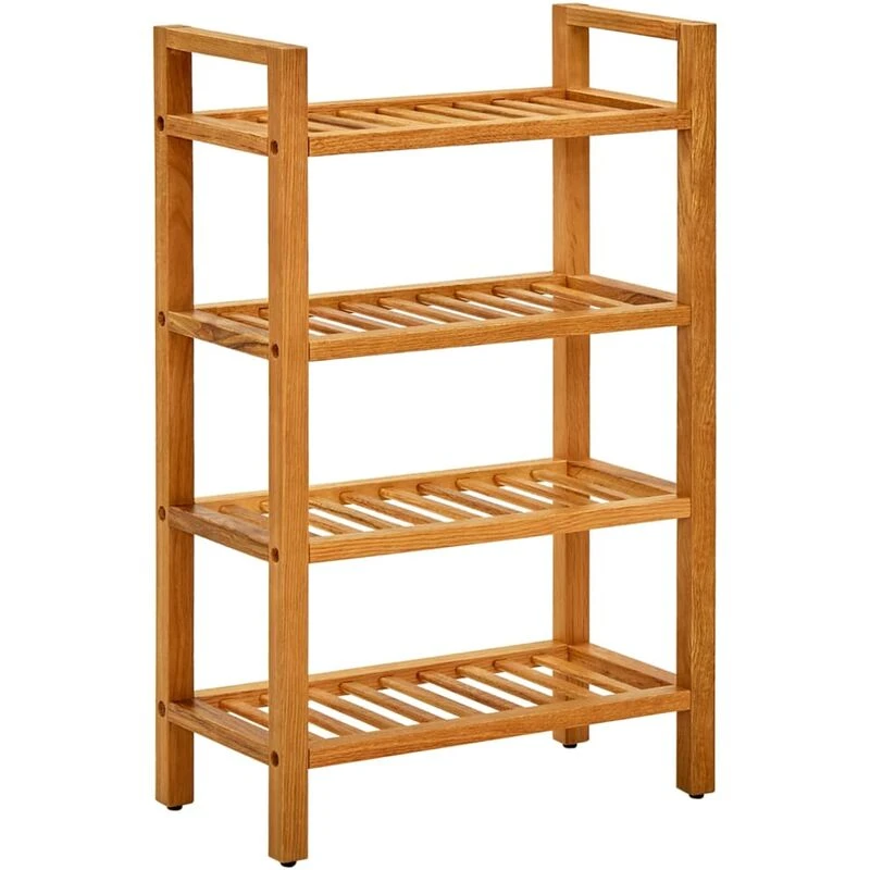 Image of VIDAXL Vidaxl - Shoe Rack with 4 Shelves 50x27x80cm Solid Oak Wood 8720286543092