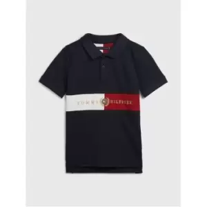 Image of Tommy Hilfiger Centre Flag Polo Shirt Baby Boys - Blue