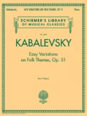 Image of easy variations on folk themes op 51 schirmer library of classics volume 20