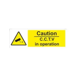 Image of Castle Promotions - Caution cctv in Operation Sign - Self Adhesive Vinyl - 100mm x 300mm - SS026SA