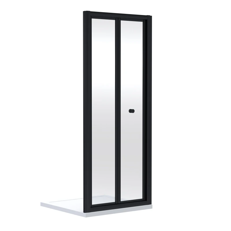 Image of Balterley 4mm Toughened Safety Glass Bi-Fold Shower Door 1900 x 700mm Black Black