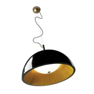 Image of Grok 3 Light Small Dome Ceiling Pendant Black, Gold, E14