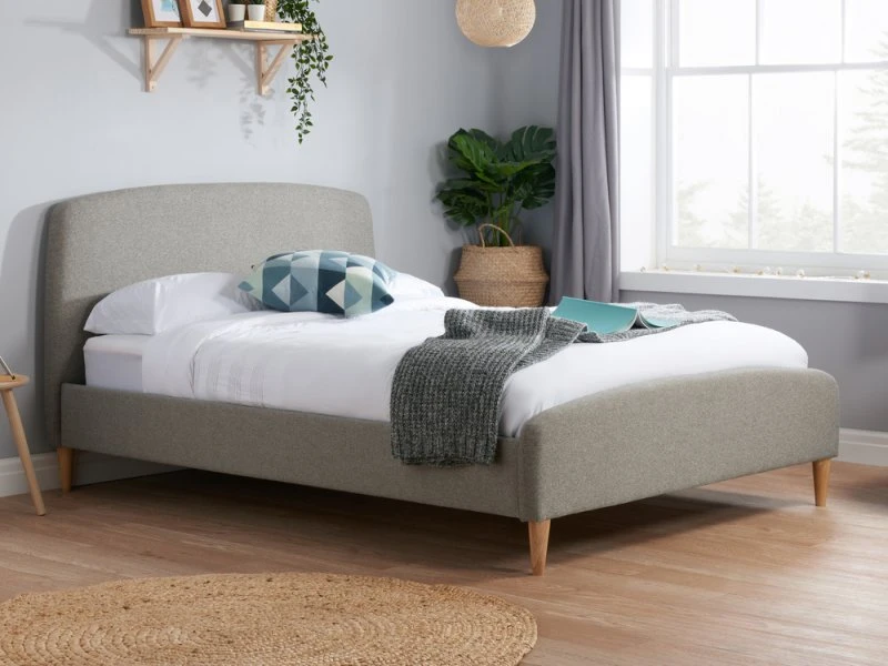 Image of Birlea Quebec Grey Fabric Bed Frame - 4ft Small Double