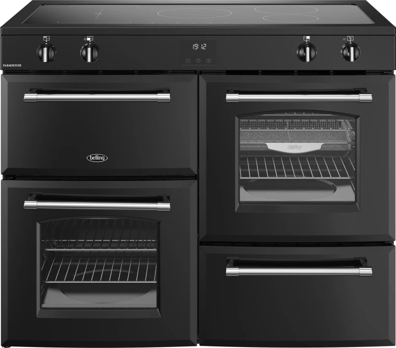 Image of Belling Farmhouse 110Ei 110cm Electric Range Cooker with Induction Hob - Black - A/A Rated