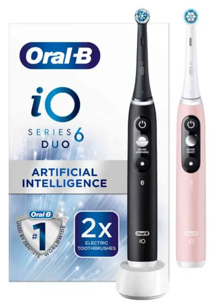 Image of Oral B iO 6 Black & Pink Electric Toothbrush