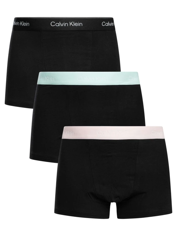 Image of Calvin Klein 3 Pack Relaxed Fit Trunks Black (Black/Green/Pink) XXL