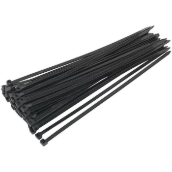 Image of Sealey Black Cable Ties 350mm 7.6mm