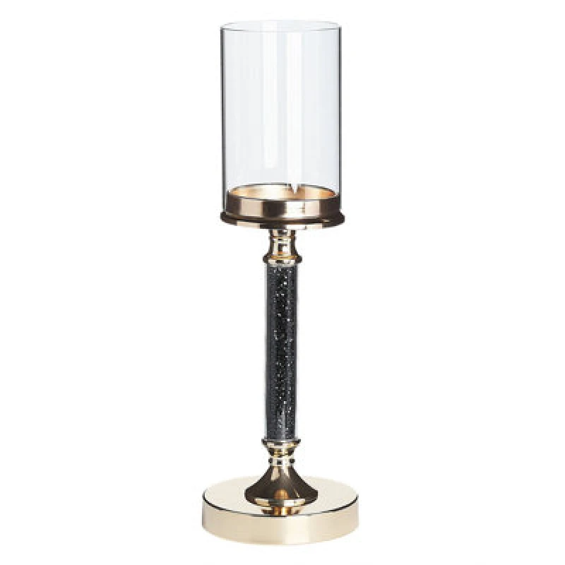 Image of Beliani Candle Holder Abbeville Glass 41cm Black