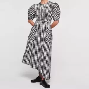 Image of Aligne Womens Harlin Curve Sleeve Dress - Black Gingham - EU 44/UK 16