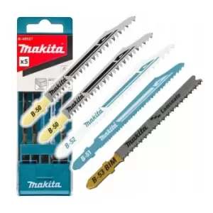 Image of B-48527 5 Piece Jigsaw Blades Super Express Long Life Blades Wood Metal - Makita