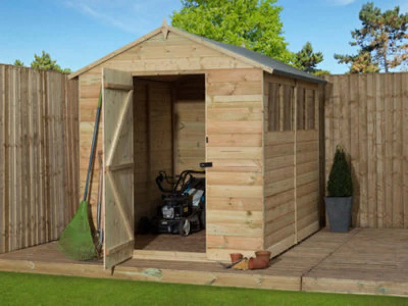 Image of Empire Sheds Empire 9200 Premier Apex Shed Windows 6X12 Pressure Treated Tongue And Groove Wooden Garden Shed (6' X 12' / 6ft X 12ft) (6X12)