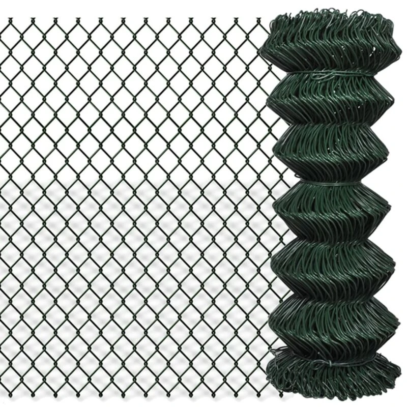 Image of VIDAXL Chain Link Fence Steel 1x15 m Green Vidaxl 140344