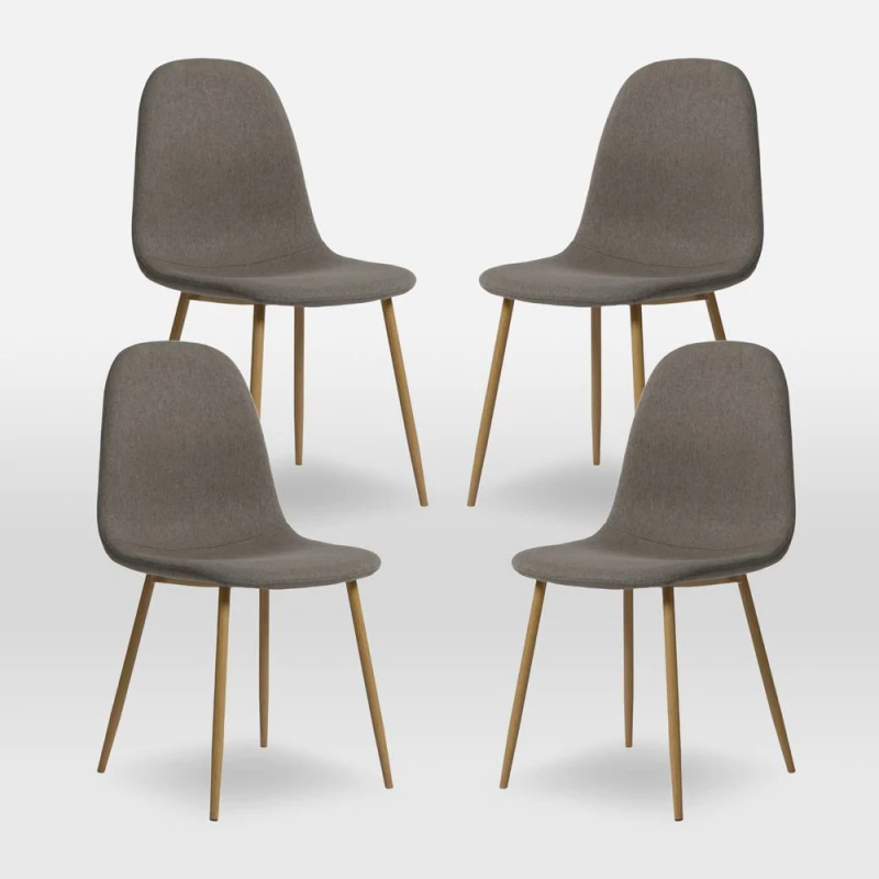 Image of Home Garden Direct ASTERIA Dining Chairs Set of 4 in Dark Grey Dark Grey Unisex
