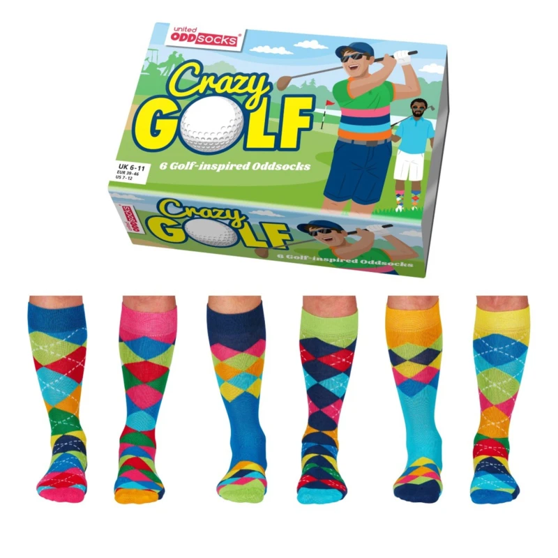 Image of Sock Academy Crazy Golf OddSocks Gift Box Set for Men Multi
