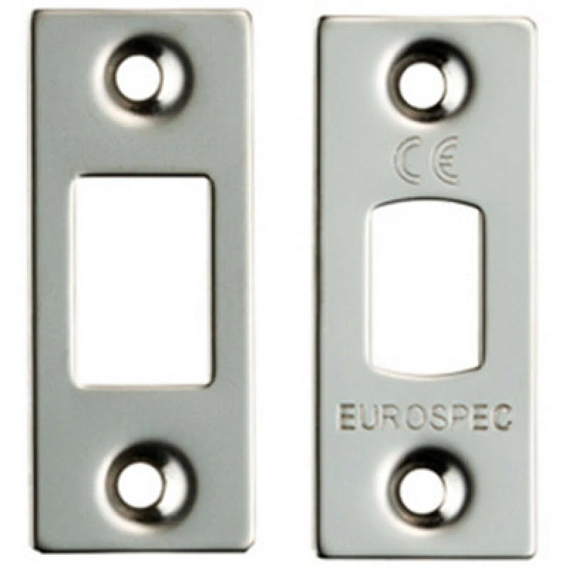 Image of Loops Forend Strike & Fixing Pack Suitable for Tubular Deadbolt Bright Steel Metallics