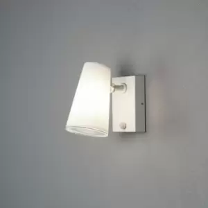 Image of Konstsmide Fano Outdoor Modern Adjustable Head Wall Light White E27 With PIR, IP54