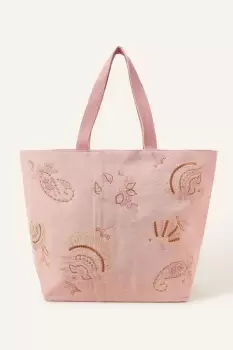 Image of Embroidered Shell Beach Tote