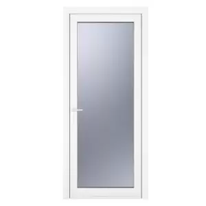 Image of Crystal uPVC Obscure Single Door Full Glass Right Hand Open 920mm x 2090mm Obscure Glazing - White