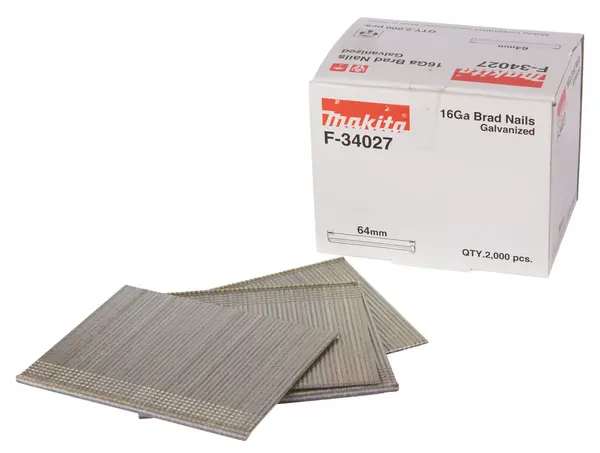Image of Makita Straight 16 Gauge Finishing Brad Nails F-34027 Length: 64mm