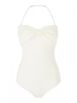 Image of Kate Spade New York Bandeau bow swimsuit Cream
