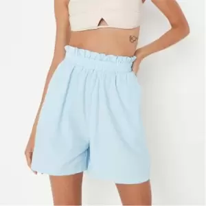Image of Missguided Tall Paperbag Shorts - Blue