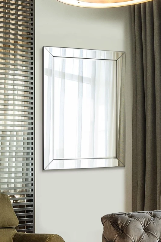 Image of Mirroroutlet Horsley All Glass Modern Wall Mirror 110 X 77 Cm