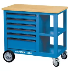 Image of Gedore Mobile workbench with 6 drawers and vice