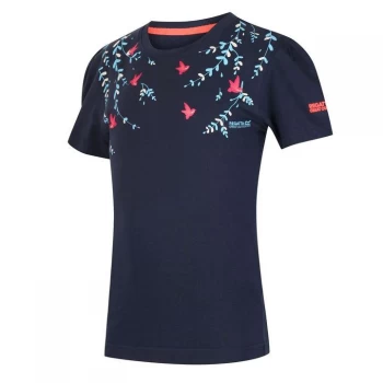 Image of Regatta Girls Printed T-Shirt - Navy