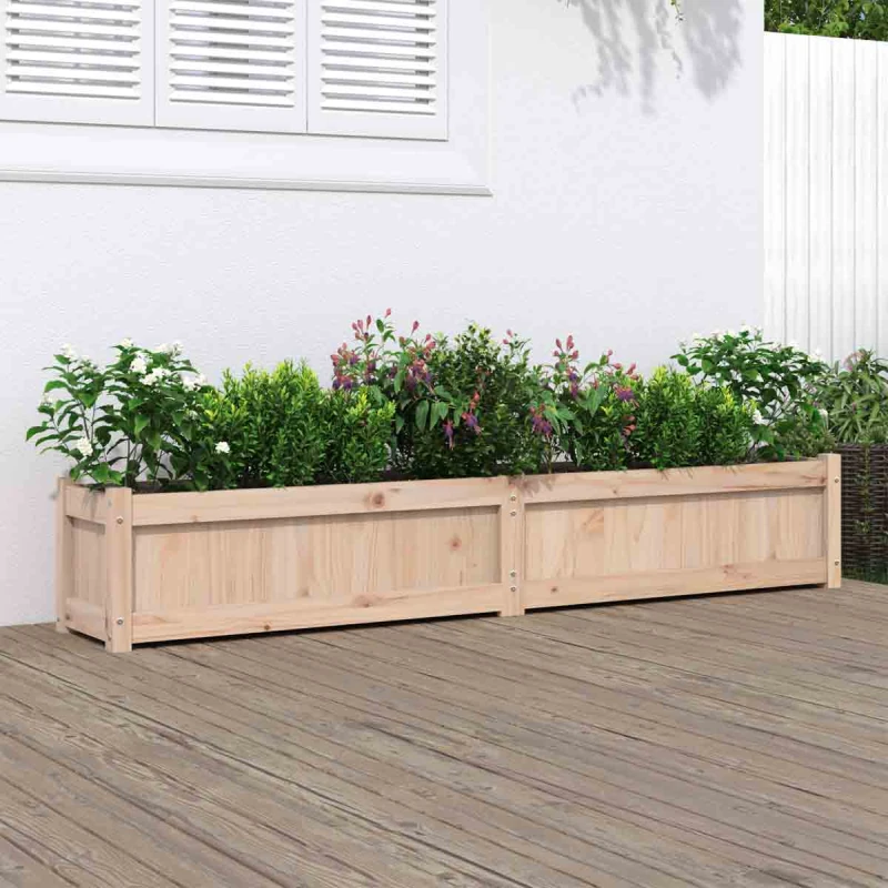 Image of vidaXL Garden Planter 180x31x31cm Solid Wood Pine, Brown 837494